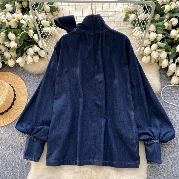 LW0834 Vintage Woman Blouse Elegant Relaxed Blouse Ruched Decoration Breathable Spring Season Woven Europe - Image 3