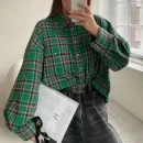 Plus Size Graceful All-match Plaid Casual Shirt 2025 New Arrival Hot Sale Simple Loose Top Coat Women