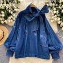 LW0834 Vintage Woman Blouse Elegant Relaxed Blouse Ruched Decoration Breathable Spring Season Woven Europe