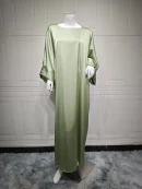 LE2727 Middle East Muslim Elegant Long-Sleeved Dinner Dress Hot Drill Craft Set Robe Long Dress Abaya Women Maxi Dresses