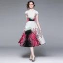 LE1267 in Stock Miyake Pleated Top Pleated Skirt Two-Piece Set 2025 New Printed Pleated Skirt Set