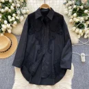 LW0750 Spring Shirt Women 2025 New Hollow Lace Hook Loose Thin Irregular Foreign Style Striped Blouses Elegant Women