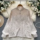 LW0650 Foreign Style Embroidery Single Breasted Shirt Woman Vintage Loose Base Long Sleeve Shirt Woman Blouses for Lady