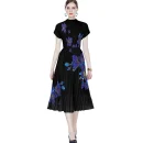 LE1255 in Stock 2025 New Women's Cool Print With Pleated Skirt Casual Short-sleeved Top Pleated Skirt 2-piece Set