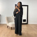 LE2727 Middle East Muslim Elegant Long-Sleeved Dinner Dress Hot Drill Craft Set Robe Long Dress Abaya Women Maxi Dresses