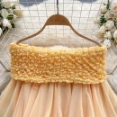 LW0754 Top Sweet Pleated Line Neck Off-The-Shoulder Pure Bubble Sleeve Irregular Shirt Blouses Elegant Women Ladies