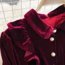 LE2660 2025 Winter Socialite Midi Evening Dresses for Woman Autumn High-End Dinner Dress Pearl Button Velvet Long Dress Female