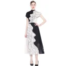 LE1249 in Stock Print Pleated Short-Sleeved T-Shirt Women Two Pieces Set Miyake Pleated Skirt Set 2025 High Quality 2 Piece Sets