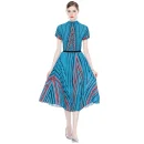 LE1251 in Stock Print Pleated Short-Sleeved T-Shirt Women Two Pieces Set Miyake Pleated Skirt Set 2025 High Quality 2 Piece Sets