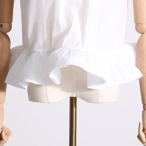 LE1687 Boutique Hot Sale 2025 New Pleated Collar Sleeveless Top Asymmetric Splicing Ruffled Half-body Skirt Two-piece Set - Image 5