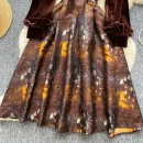 LE2648 Ladies Boutique Dresseses Women Direct Dress Female Autumn Winter Velvet V-Neck Long Dresses Women