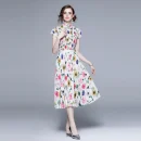 LE1240 in Stock Women's Sets Pleated Print Evening Gown Dress Elegant Summer 2 Piece Set for Women Miyake Pleated Boutique Skirt