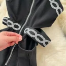 LE4767 Sexy Hollow Waist Exposure Hot Drill Three-Dimensional Flower Waist Slimming Sleeveless Neck Hanging Foreign Dress