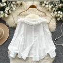 LW0822 Niche Chain Stereoscopic Lace Loose-Fitting Chic Shirt Blouses For Lady Blouses Elegant Women Ladies