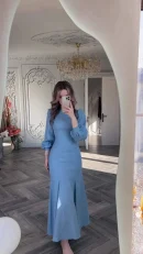LE2699 Dubai Long Dresses Women Elegant 2025 Cross-Border Court Style Long-Sleeved Maxi Dress Lady