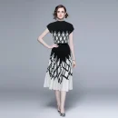 LE1237 New Arrived Miyake High Quality Elegant Print Pleated Fashion Suit Two-Piece Set Boutique Dress Skirts