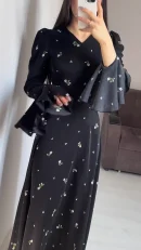 LE2590 Autumn Middle East Maxi Dresses Women Lady Elegant Formal 2025 New Flared Long Sleeve Socialite Party Evening Gown Ladies