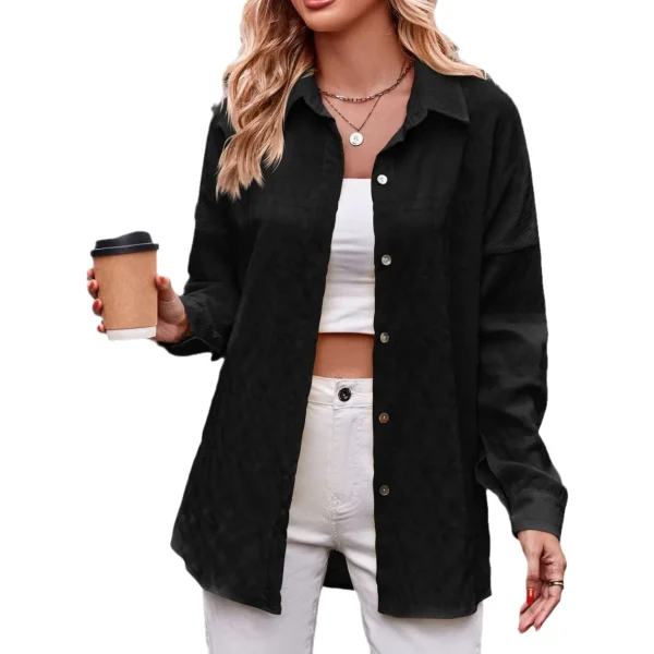 Fall and Winter New Cross-border Casual Fashion Bubble Plaid Loose Plaid Shirt Blouse - Image 5